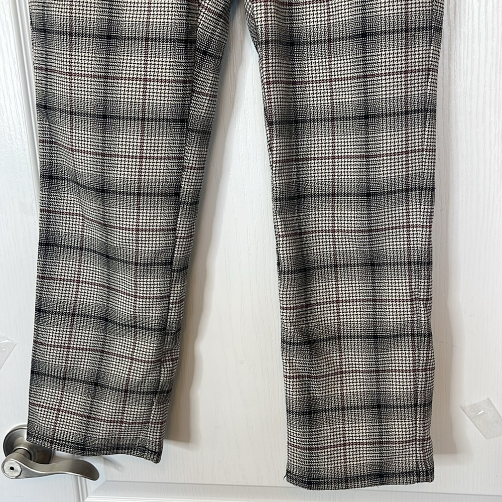 American Eagle Super High Rise Skinny Trousers Black Plaid Size 6 - Picture 3 of 12